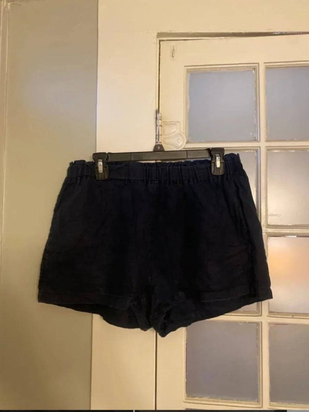 Quince 100% European Linen Lounge Pajama Shorts Medium Navy Blue